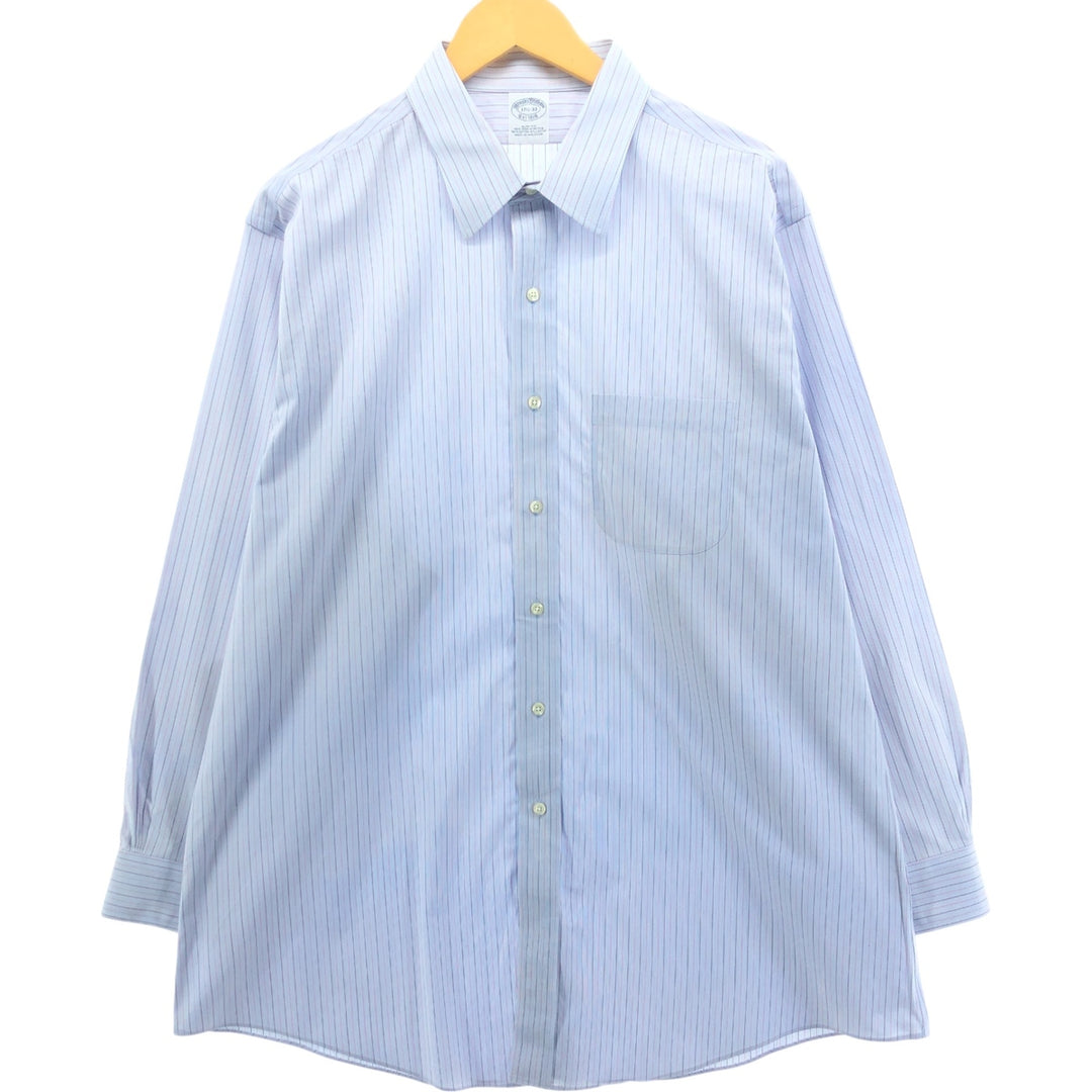 Brooks Brothers Est.1818 Long Sleeve Cotton Striped Shirt Men's XL cotton Blue type light blue Vintage Second Hand
