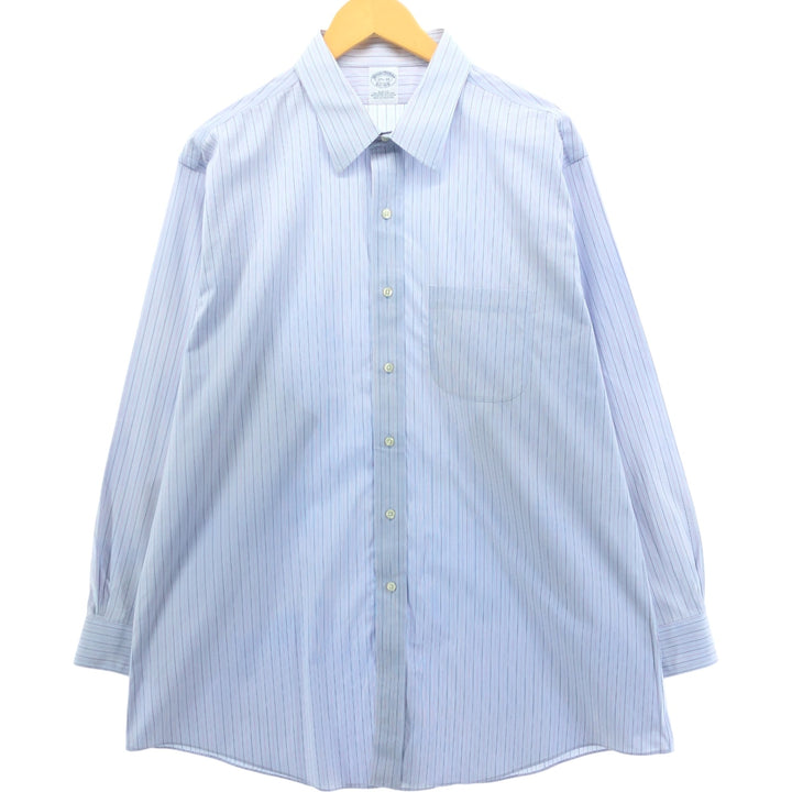 Brooks Brothers Est.1818 Long Sleeve Cotton Striped Shirt Men's XL cotton Blue type light blue Vintage Second Hand