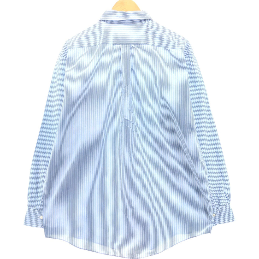 Brooks Brothers 346 Wide Collar Long Sleeve Cotton Striped Shirt, Men's Size L cotton blue type Vintage Second Hand