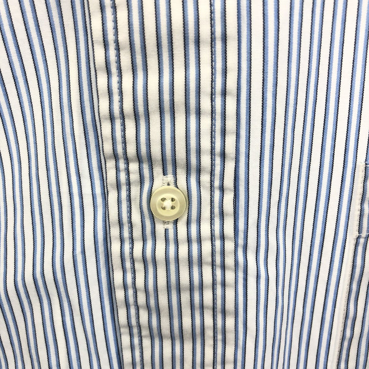Brooks Brothers 346 Wide Collar Long Sleeve Cotton Striped Shirt, Men's Size L cotton blue type Vintage Second Hand