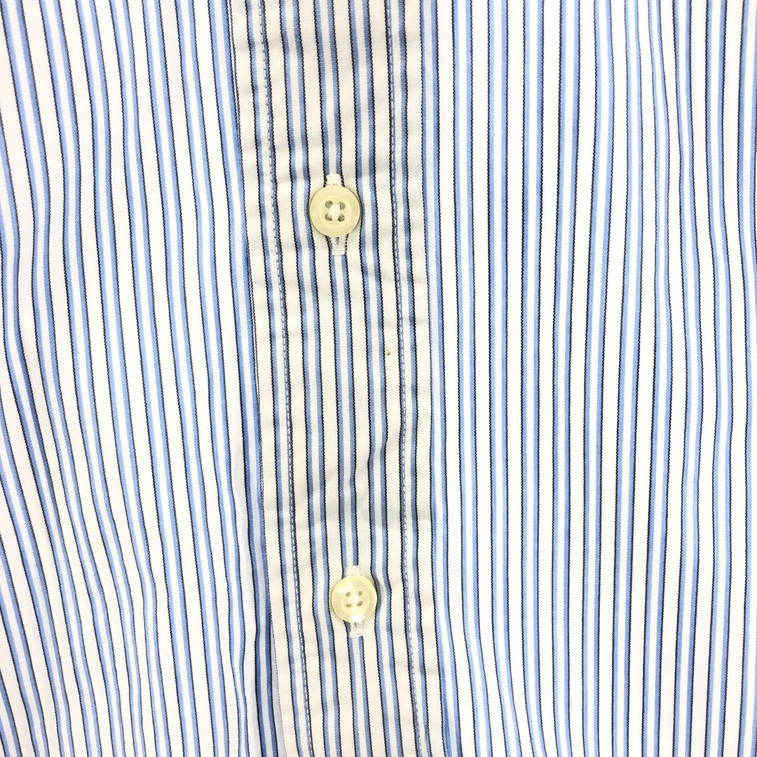 Brooks Brothers 346 Wide Collar Long Sleeve Cotton Striped Shirt, Men's Size L cotton blue type Vintage Second Hand