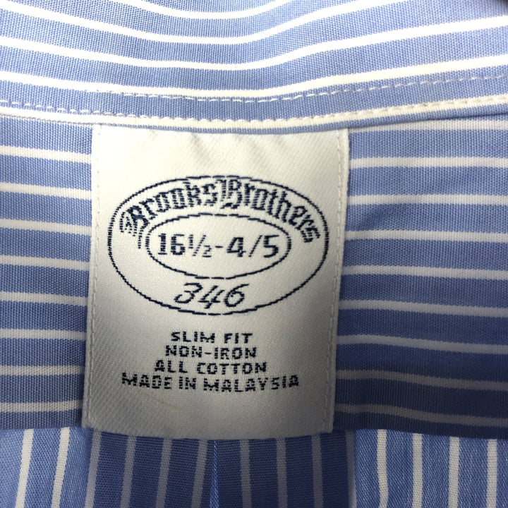 Brooks Brothers 346 Wide Collar Long Sleeve Striped Shirt Men's Size L cotton blue type Vintage Second Hand