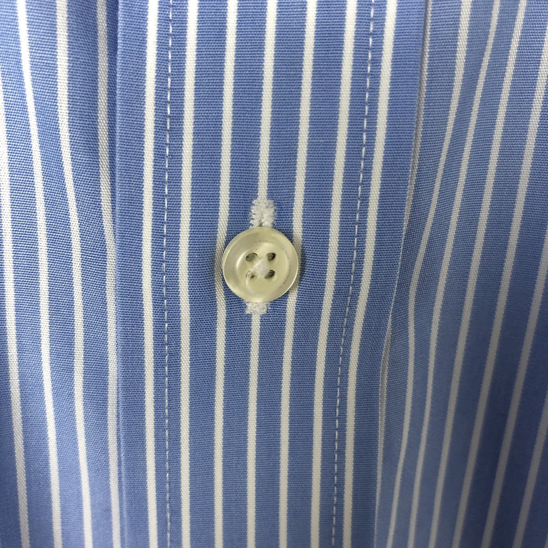 Brooks Brothers 346 Wide Collar Long Sleeve Striped Shirt Men's Size L cotton blue type Vintage Second Hand