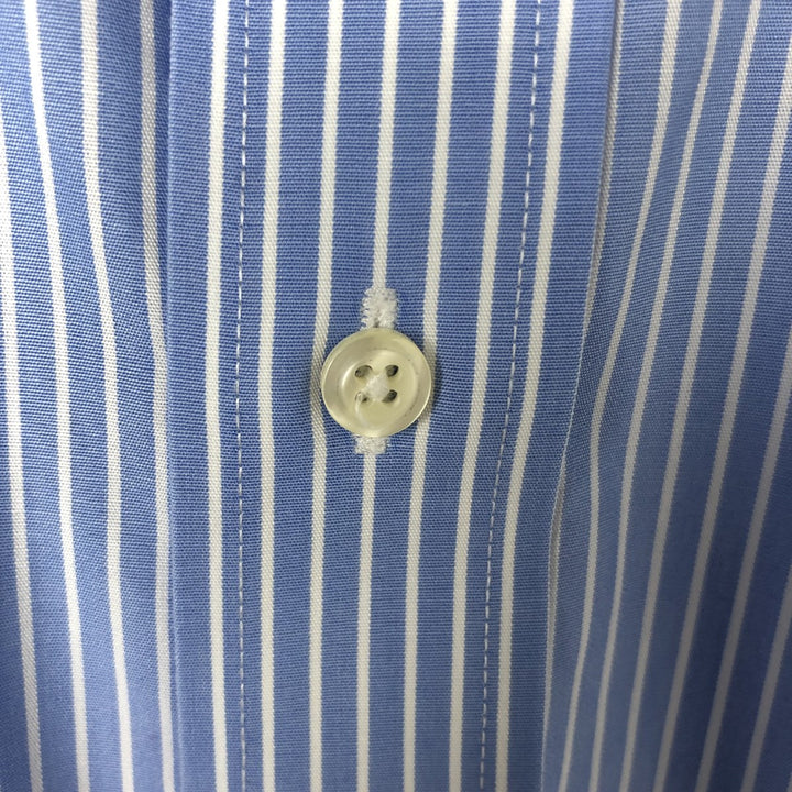 Brooks Brothers 346 Wide Collar Long Sleeve Striped Shirt Men's Size L cotton blue type Vintage Second Hand