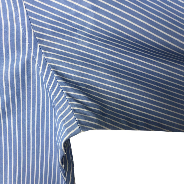 Brooks Brothers 346 Wide Collar Long Sleeve Striped Shirt Men's Size L cotton blue type Vintage Second Hand