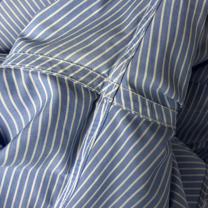 Brooks Brothers 346 Wide Collar Long Sleeve Striped Shirt Men's Size L cotton blue type Vintage Second Hand