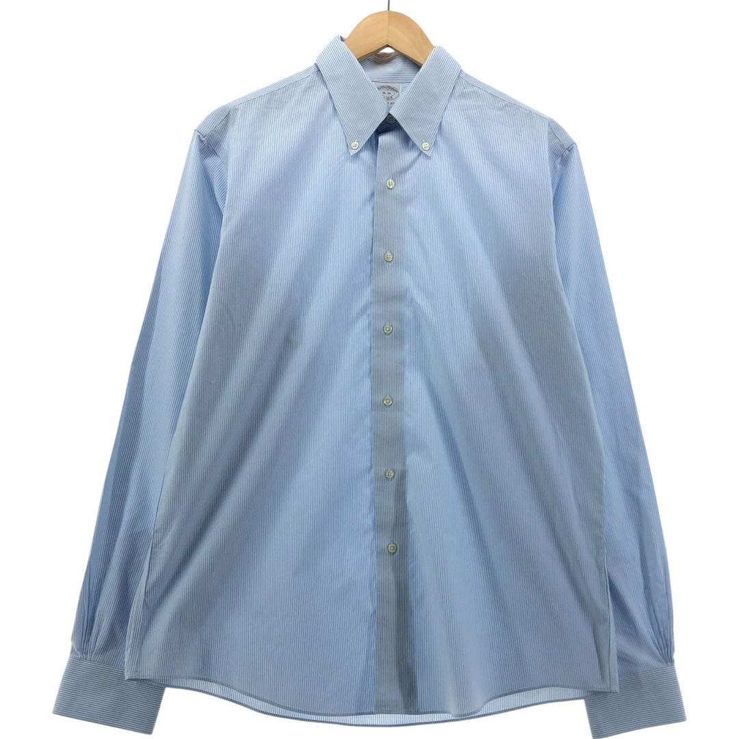 Brooks Brothers Est.1818 REGENT FIT Long Sleeve Button-Down Striped Shirt, Men's Size L unclear blue type Vintage Second Hand