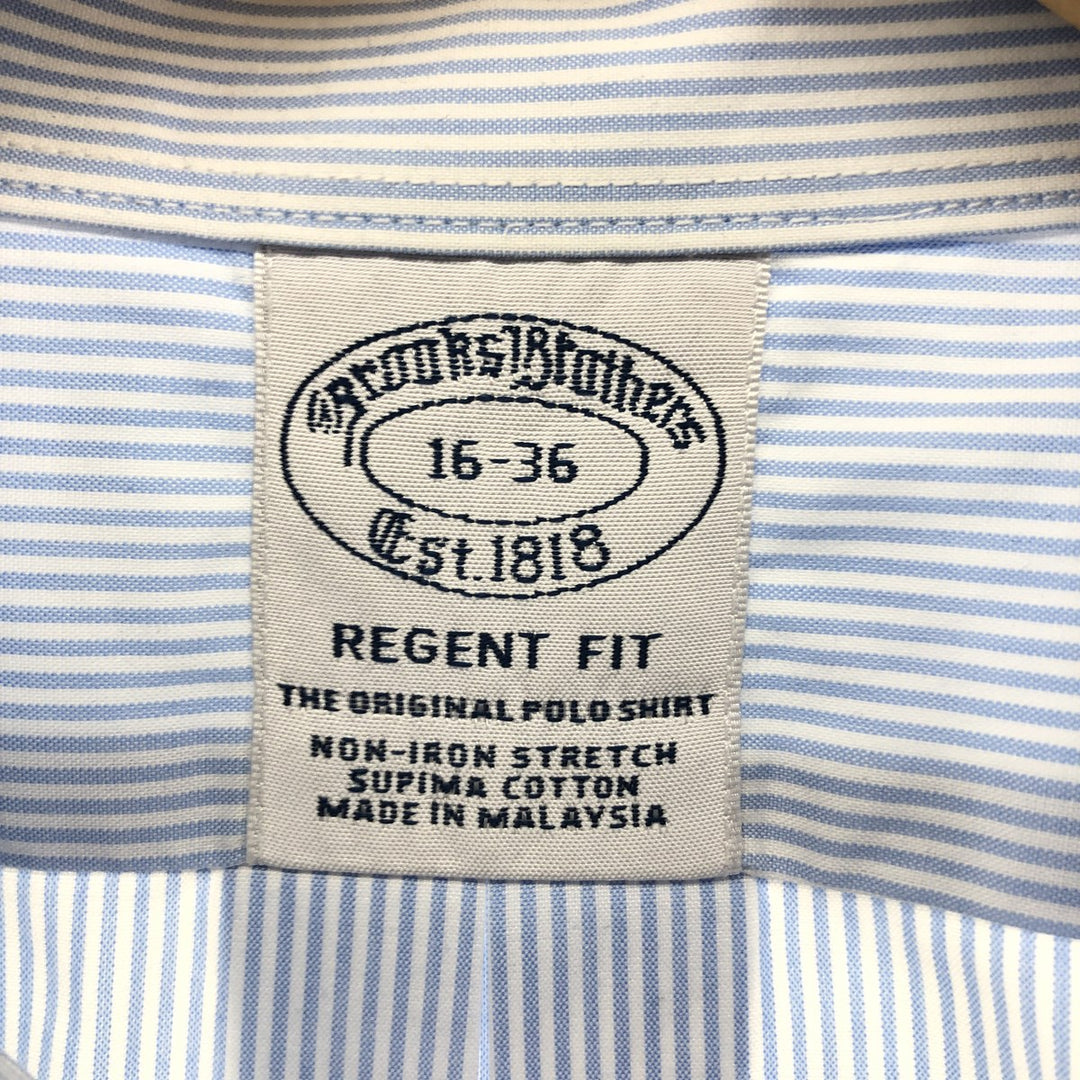 Brooks Brothers Est.1818 REGENT FIT Long Sleeve Button-Down Striped Shirt, Men's Size L unclear blue type Vintage Second Hand