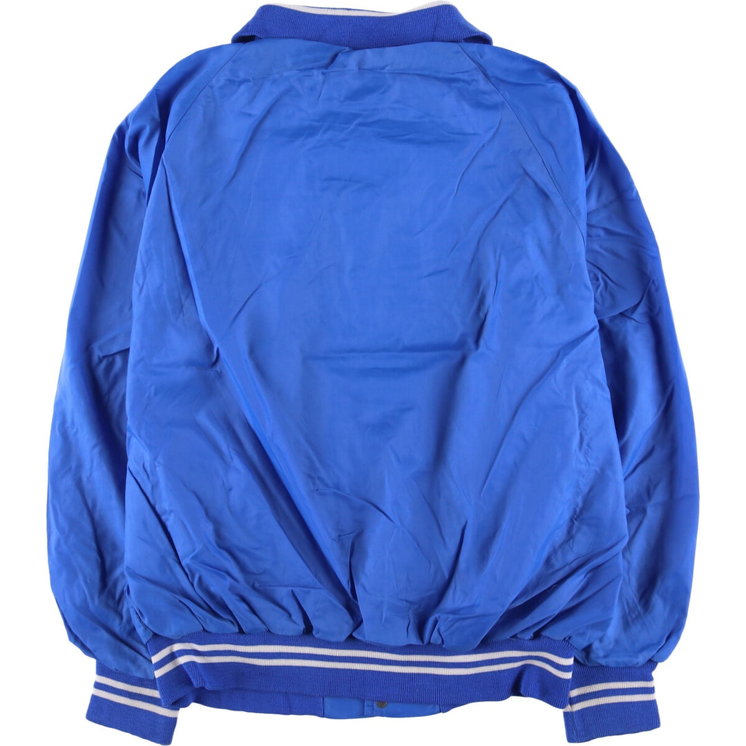 90'S Champion Collared Varsity Jacket Award Jacket Made in USA Men's L Size unclear blue type Vintage Second Hand