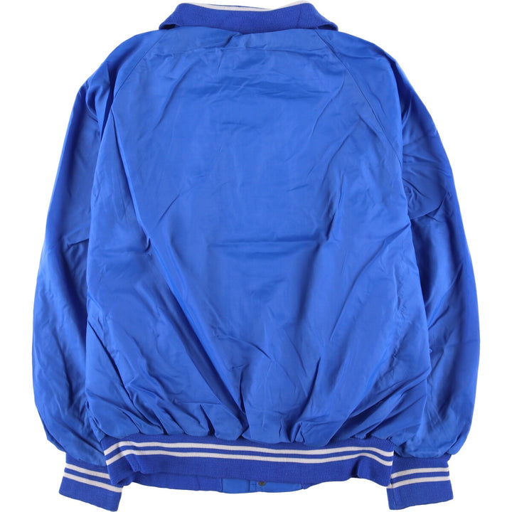 90'S Champion Collared Varsity Jacket Award Jacket Made in USA Men's L Size unclear blue type Vintage Second Hand