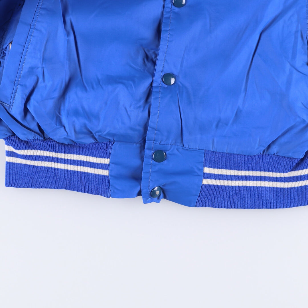 90'S Champion Collared Varsity Jacket Award Jacket Made in USA Men's L Size unclear blue type Vintage Second Hand