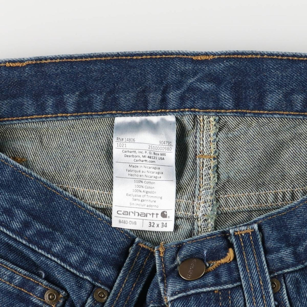 Carhartt Straight Denim Pants for Men, W33 equivalent cotton blue type Vintage Second Hand