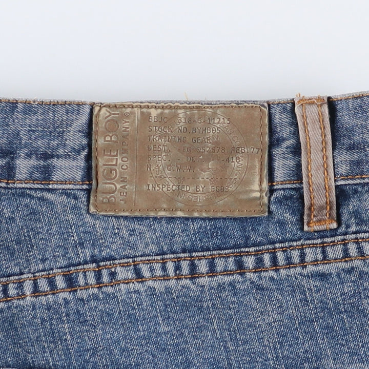 BUGLEY BOY Men's Straight Denim Pants, Size W35, Vintage cotton blue type Vintage Second Hand