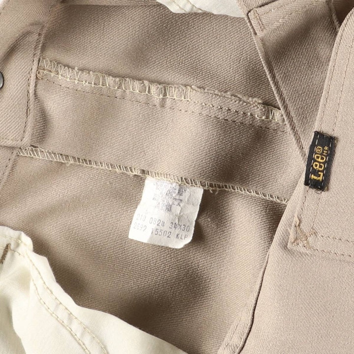 Vintage 1970'S Lee slacks, USA made, size W34L30, men's size W34. polyester Beige type Vintage Second Hand