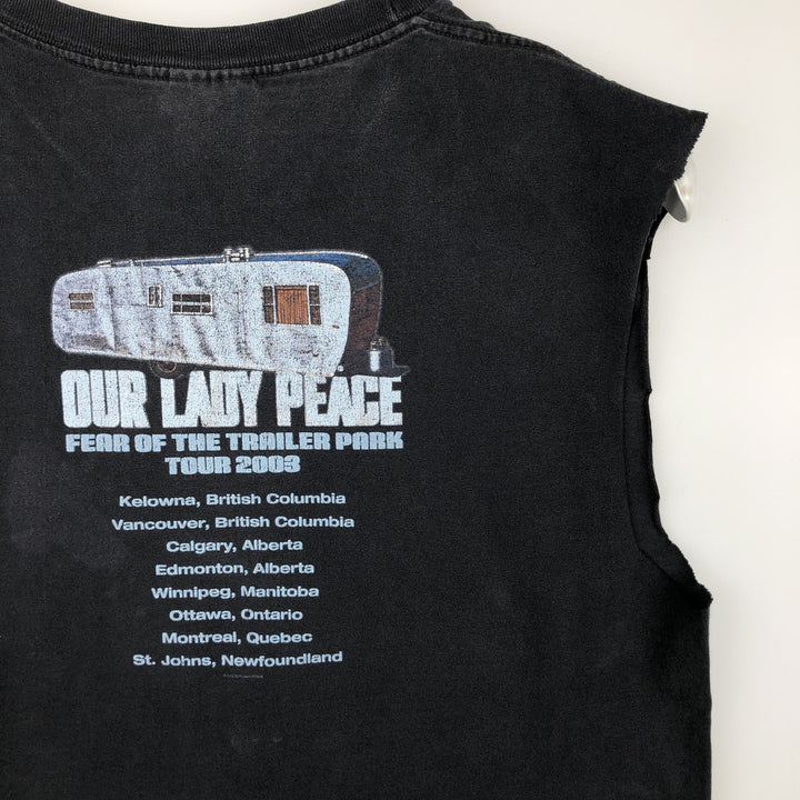 2000'S Murina Our Lady Peace Sleeveless Cut-Off Band T-Shirt, Made in USA, Men's Size M (approx.) cotton black type Vintage Second Hand