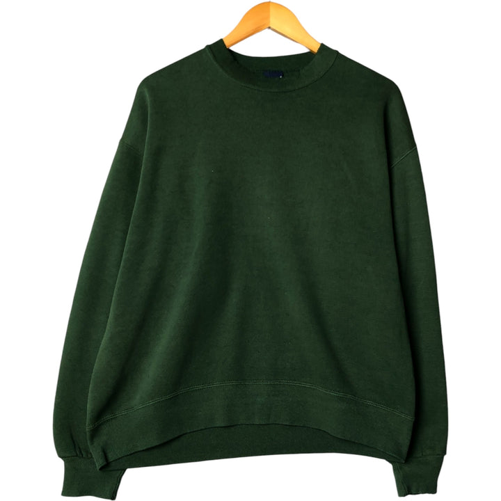 HIS plain blank sweatshirt, made in the USA, men's size L, vintage cotton green type Vintage Second Hand