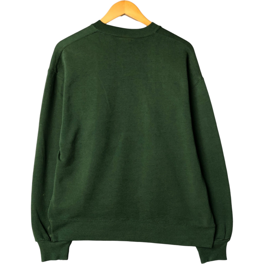 HIS plain blank sweatshirt, made in the USA, men's size L, vintage cotton green type Vintage Second Hand