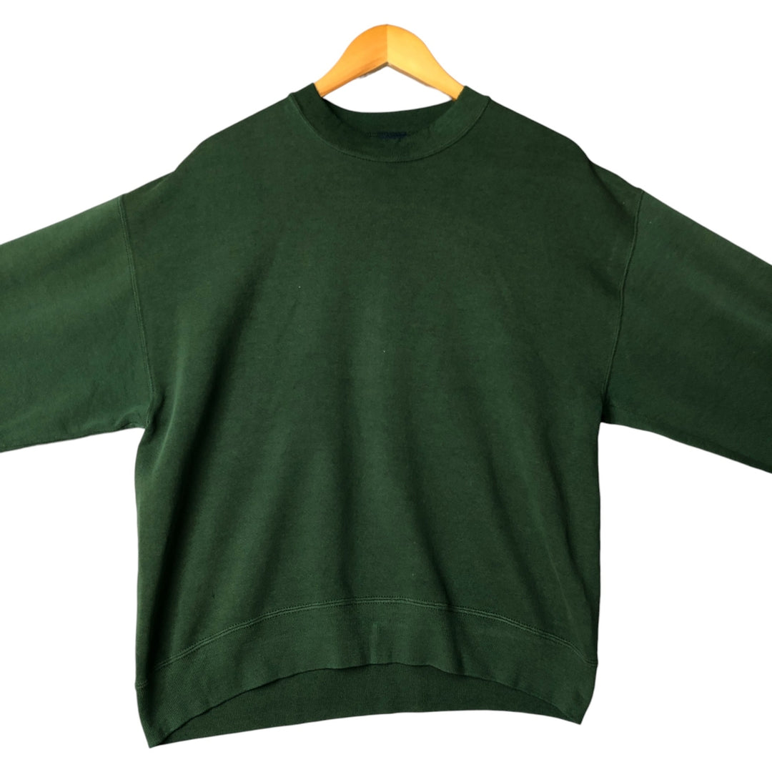 HIS plain blank sweatshirt, made in the USA, men's size L, vintage cotton green type Vintage Second Hand