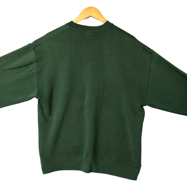 HIS plain blank sweatshirt, made in the USA, men's size L, vintage cotton green type Vintage Second Hand