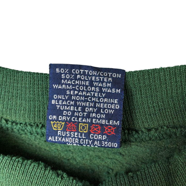 HIS plain blank sweatshirt, made in the USA, men's size L, vintage cotton green type Vintage Second Hand