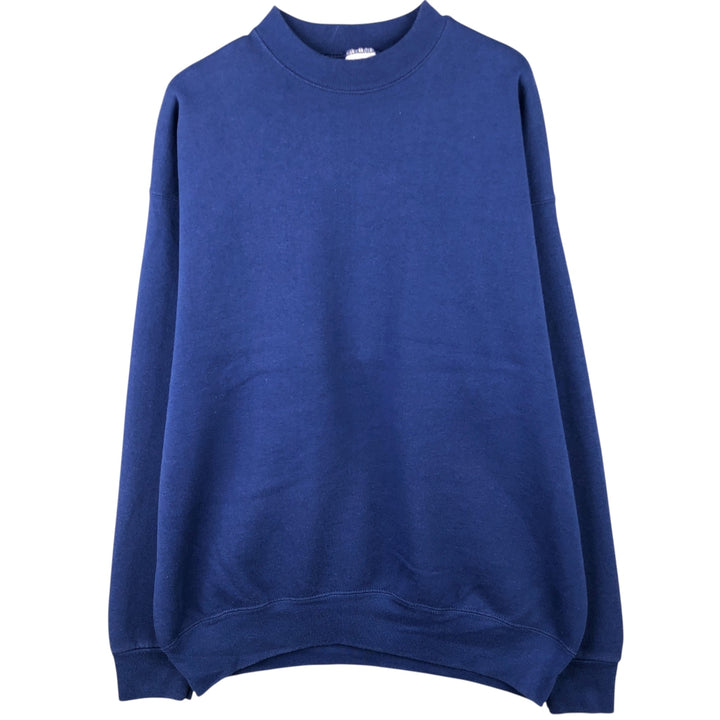 90'S BVD plain blank sweatshirt, sweatshirt, made in USA, men's XL size, vintage cotton Navy blue Vintage Second Hand