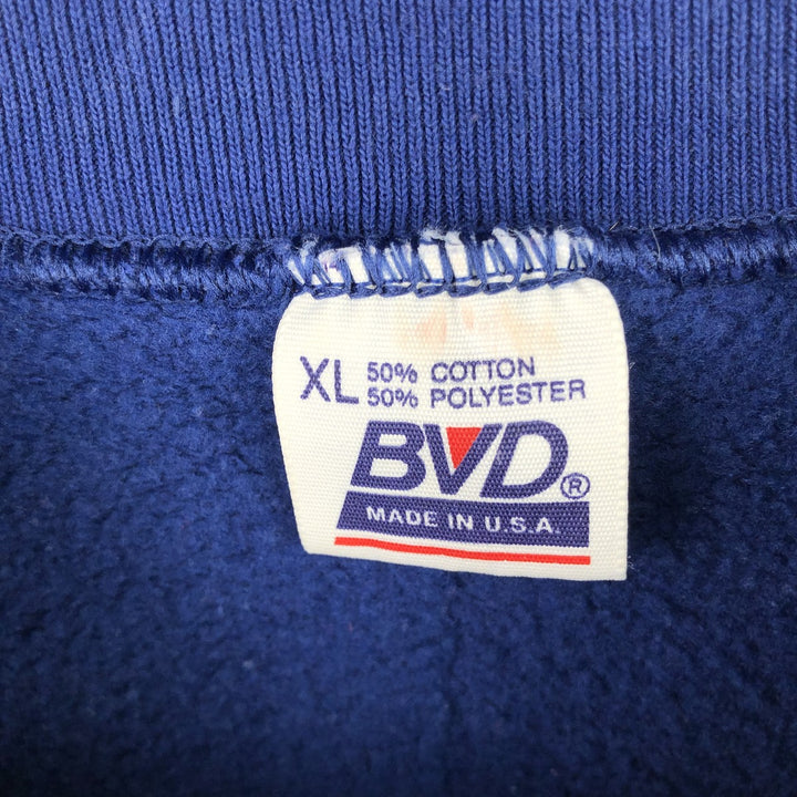 90'S BVD plain blank sweatshirt, sweatshirt, made in USA, men's XL size, vintage cotton Navy blue Vintage Second Hand