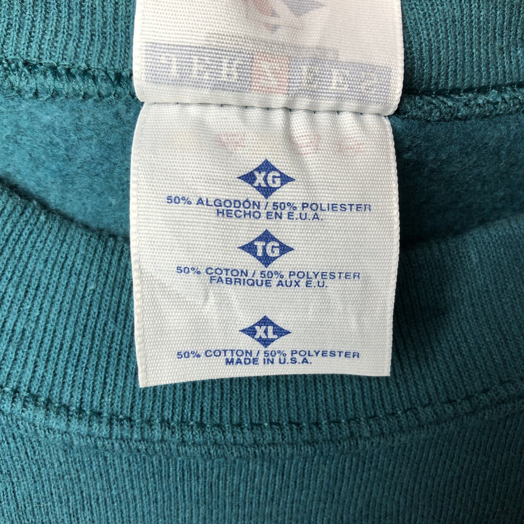 90'S Jerzees Plain Blank Sweatshirt Trainer Made in USA Men's XL Vintage cotton green type Vintage Second Hand