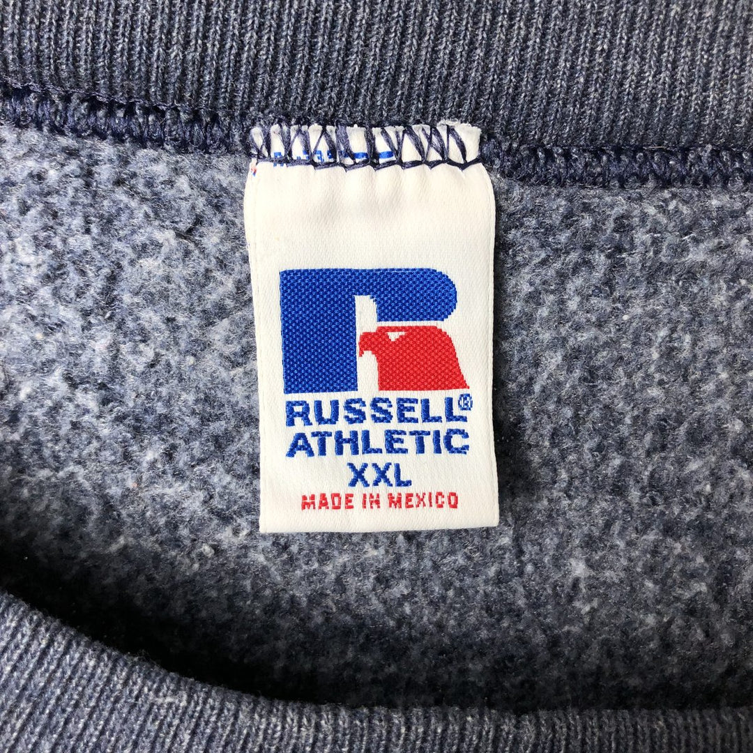 90'S Russell plain blank sweatshirt, sweatshirt, men's XXL size, vintage polyester navy blue type Vintage Second Hand