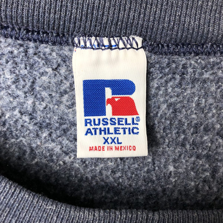 90'S Russell plain blank sweatshirt, sweatshirt, men's XXL size, vintage polyester navy blue type Vintage Second Hand