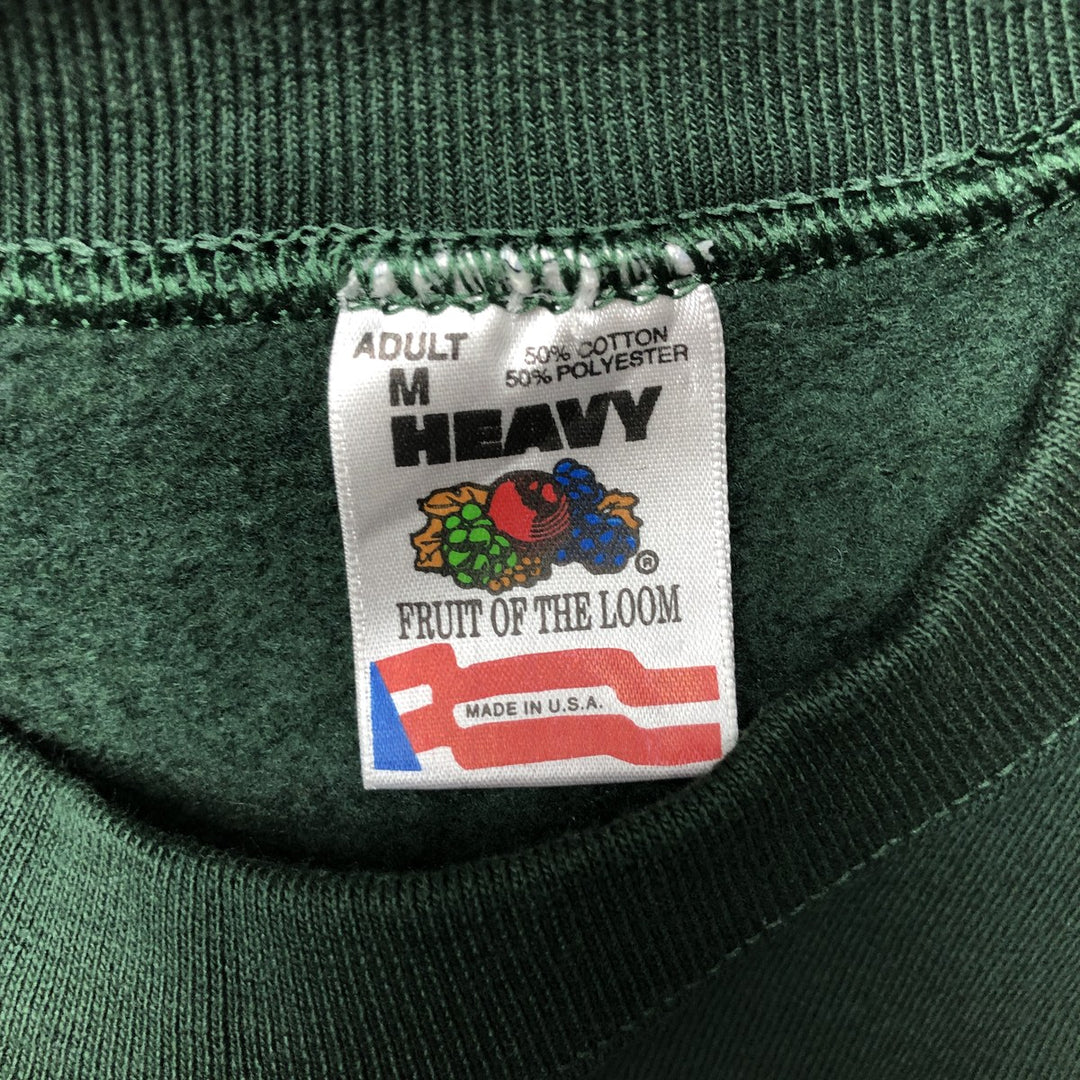 Vintage 90'S Fruit of the Loom Heavyweight Blank Sweatshirt, Made in USA, Men's Size Medium cotton Green type dark green Vintage Second Hand
