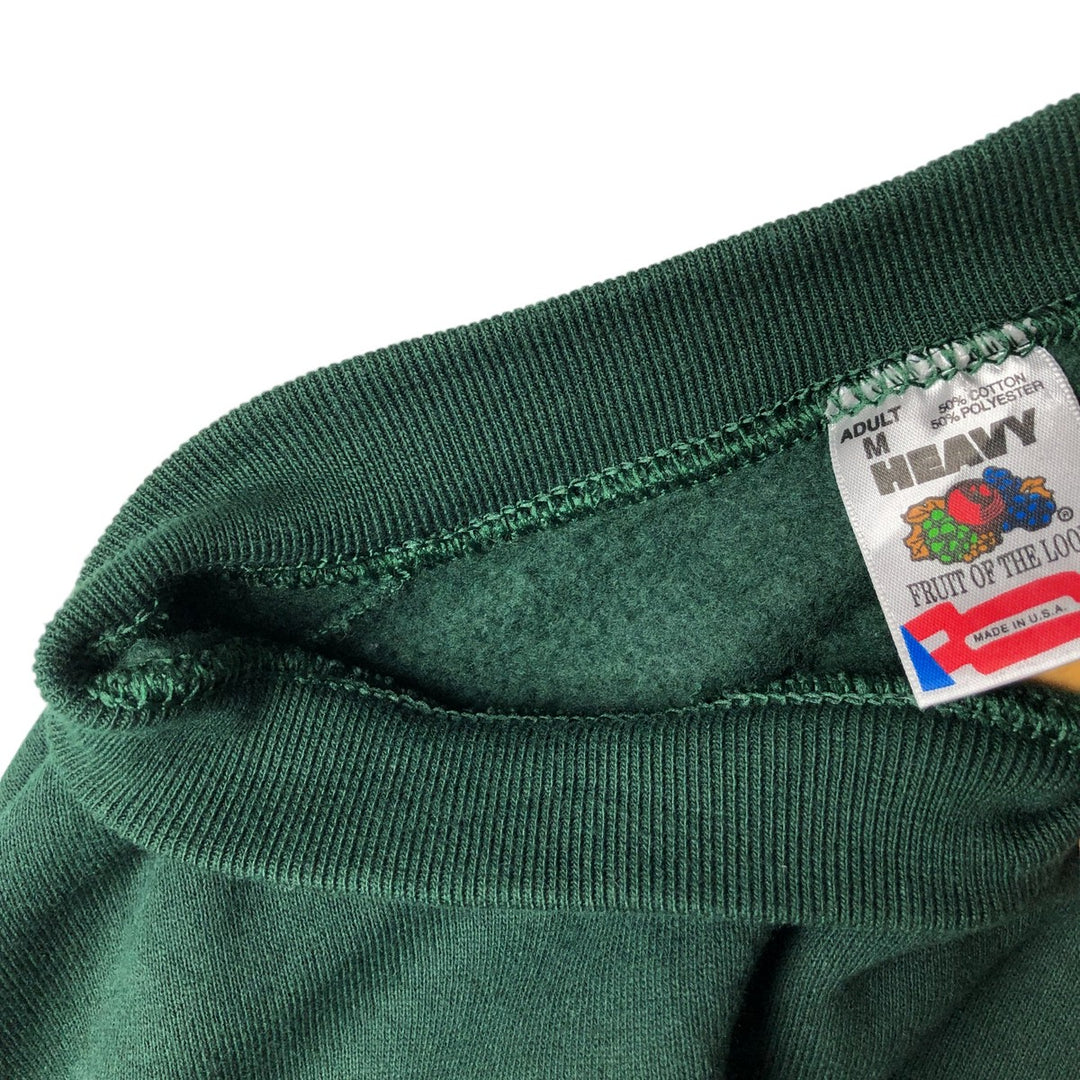 Vintage 90'S Fruit of the Loom Heavyweight Blank Sweatshirt, Made in USA, Men's Size Medium cotton Green type dark green Vintage Second Hand