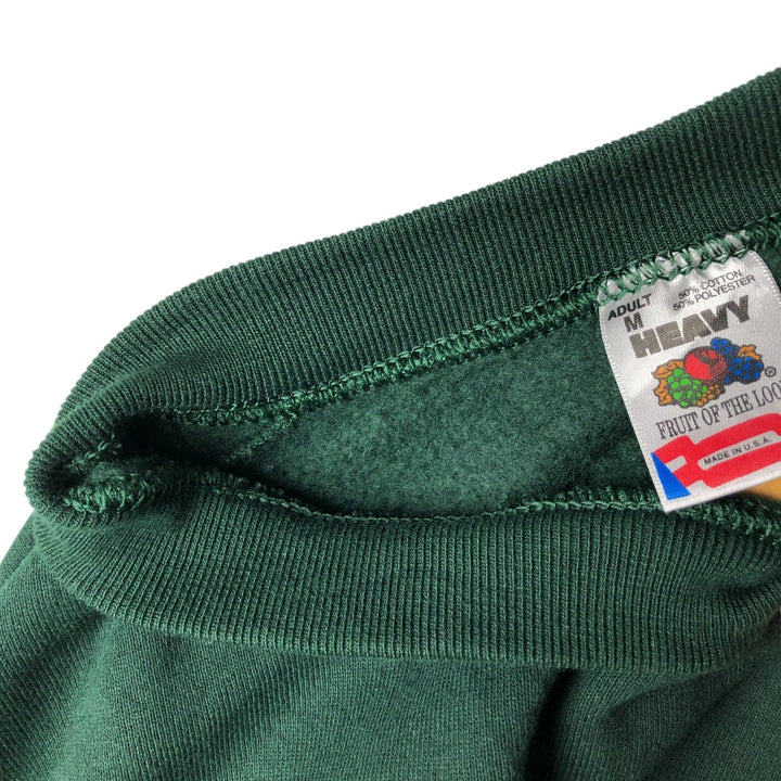 Vintage 90'S Fruit of the Loom Heavyweight Blank Sweatshirt, Made in USA, Men's Size Medium cotton Green type dark green Vintage Second Hand