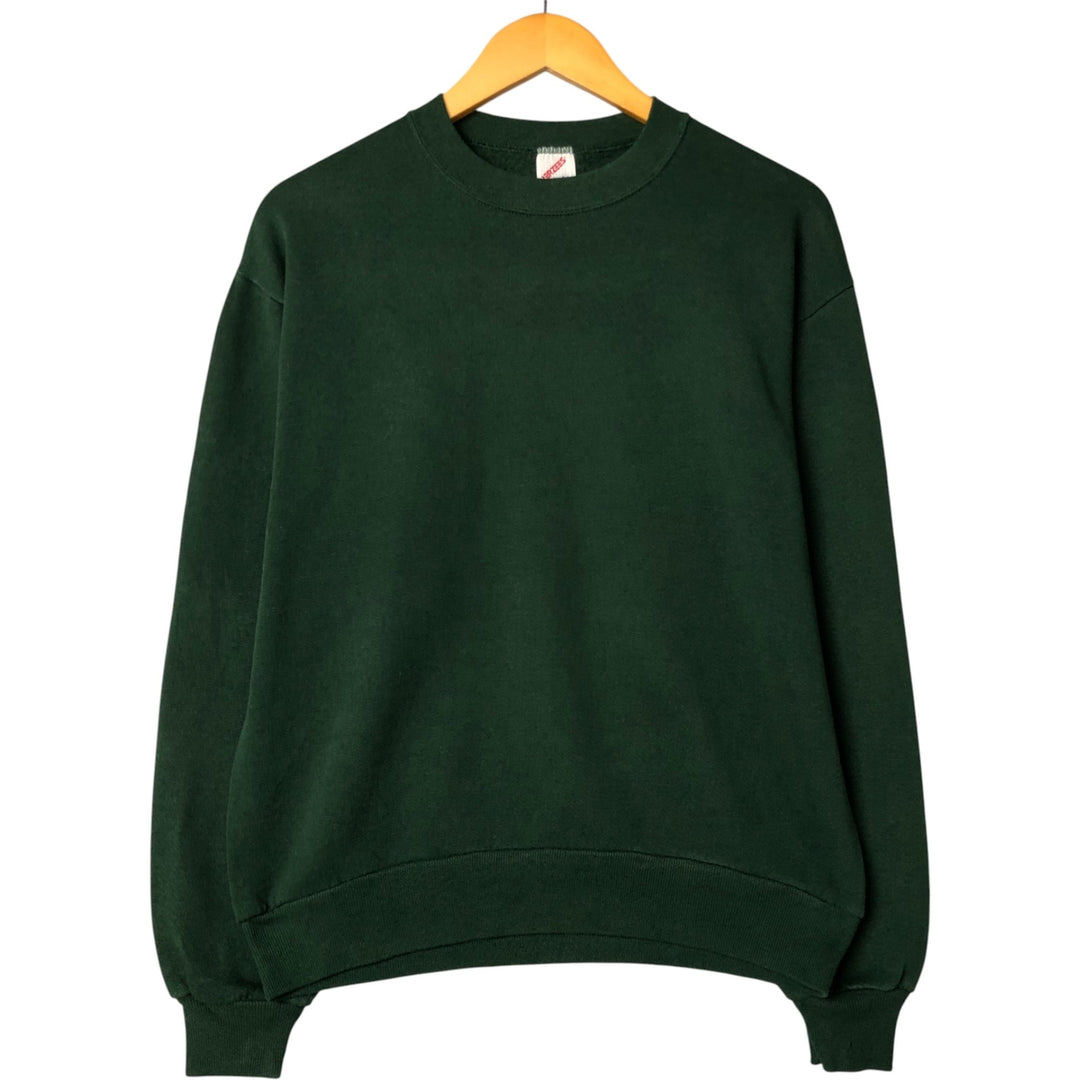 90'S Jerzees Plain Blank Sweatshirt Trainer Made in USA Men's M Vintage cotton green type Vintage Second Hand