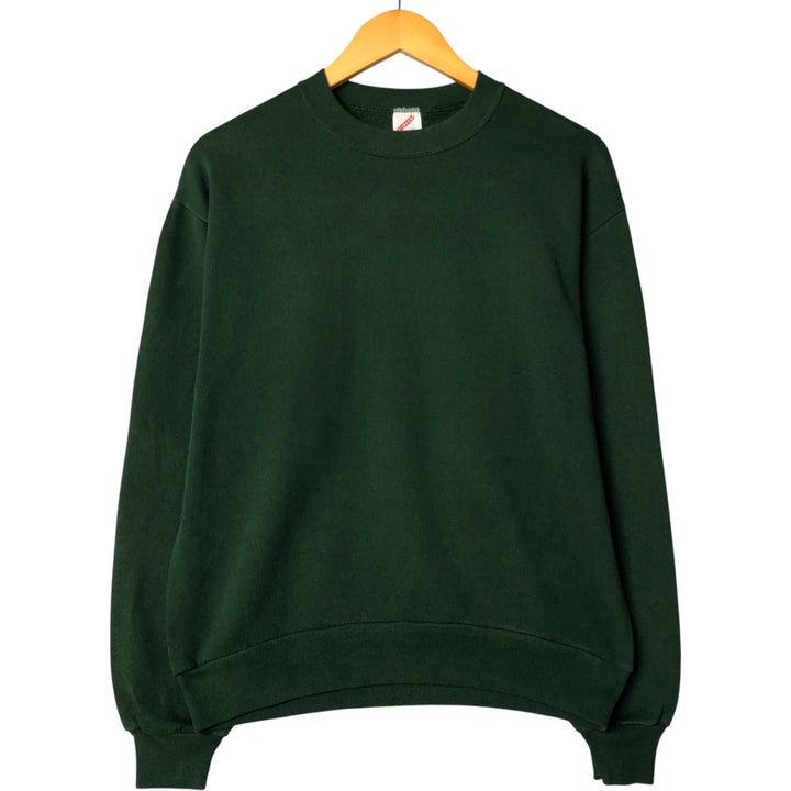 90'S Jerzees Plain Blank Sweatshirt Trainer Made in USA Men's M Vintage cotton green type Vintage Second Hand