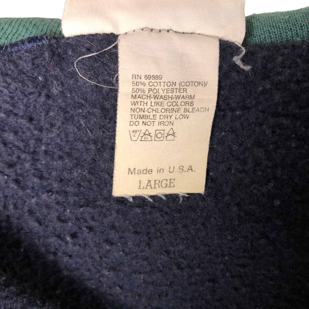Vintage AMERICAN SPIRIT Half-Zip Hoodie, Made in USA, Men's Size L cotton navy blue type Vintage Second Hand
