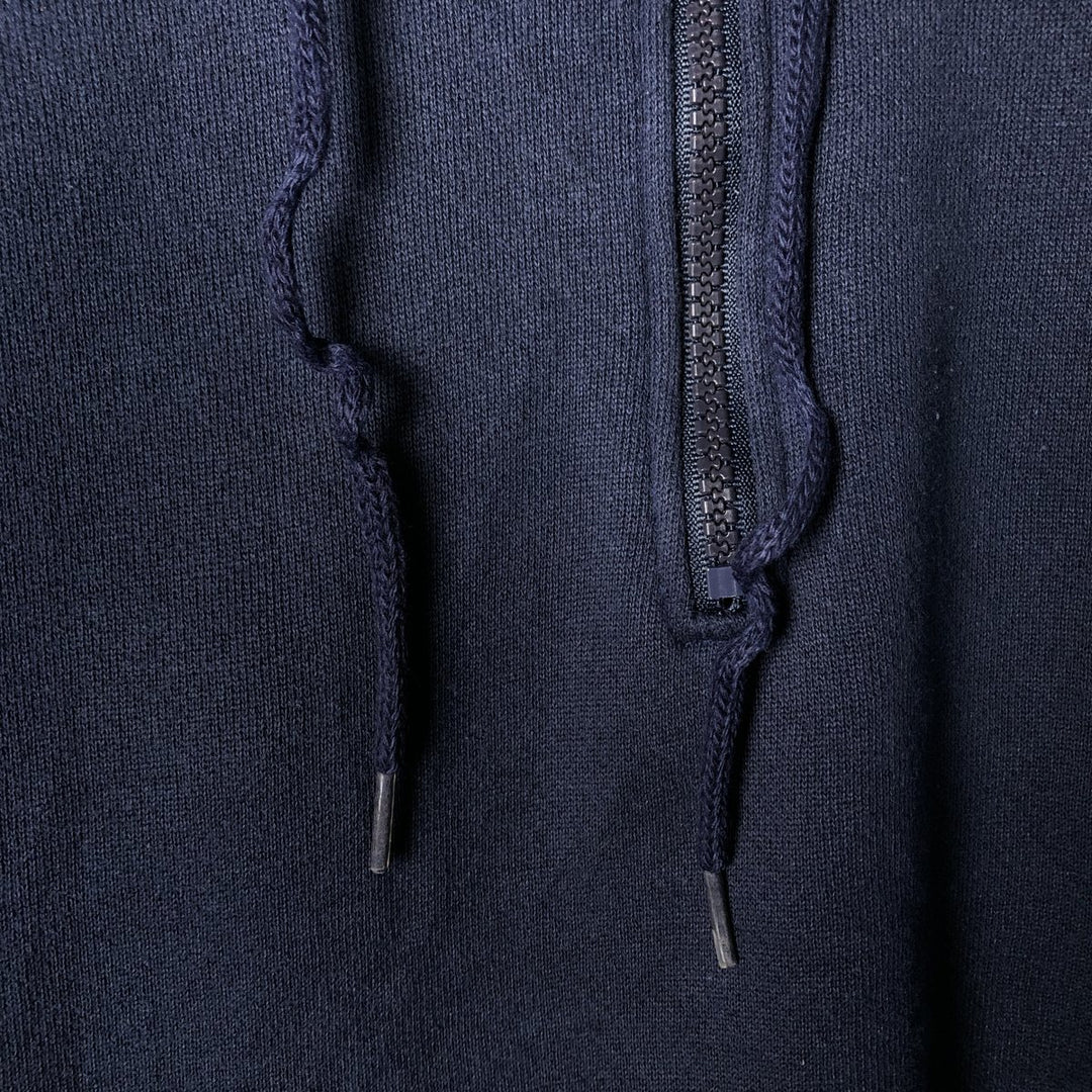 Vintage AMERICAN SPIRIT Half-Zip Hoodie, Made in USA, Men's Size L cotton navy blue type Vintage Second Hand
