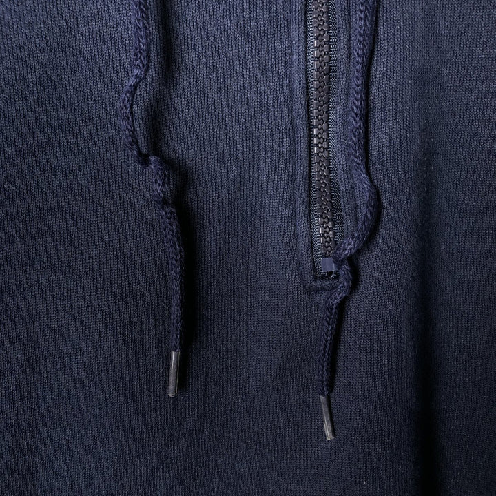 Vintage AMERICAN SPIRIT Half-Zip Hoodie, Made in USA, Men's Size L cotton navy blue type Vintage Second Hand