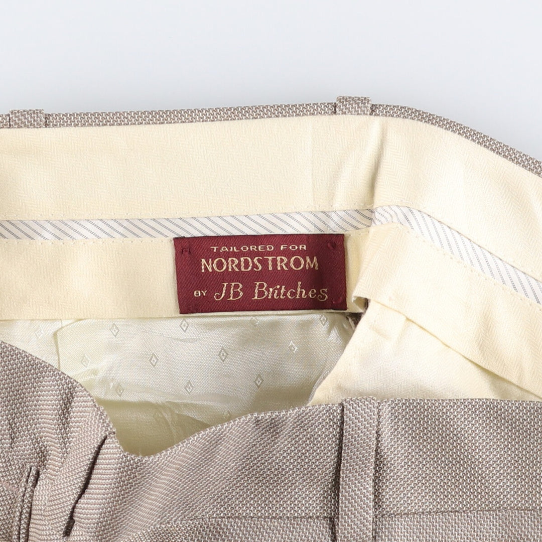 Nordstrom Two-pleat Silk and Wool Slacks, Made in USA, Women's XL (W32) silk Khaki type Vintage Second Hand
