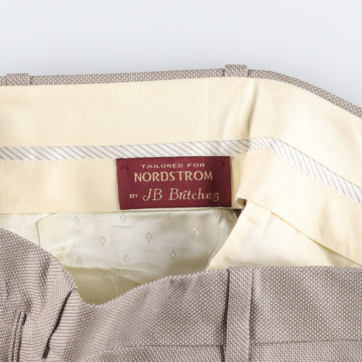 Nordstrom Two-pleat Silk and Wool Slacks, Made in USA, Women's XL (W32) silk Khaki type Vintage Second Hand