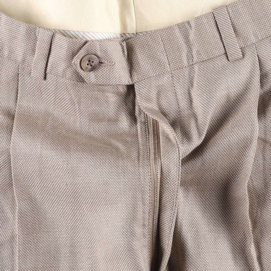 Nordstrom Two-pleat Silk and Wool Slacks, Made in USA, Women's XL (W32) silk Khaki type Vintage Second Hand