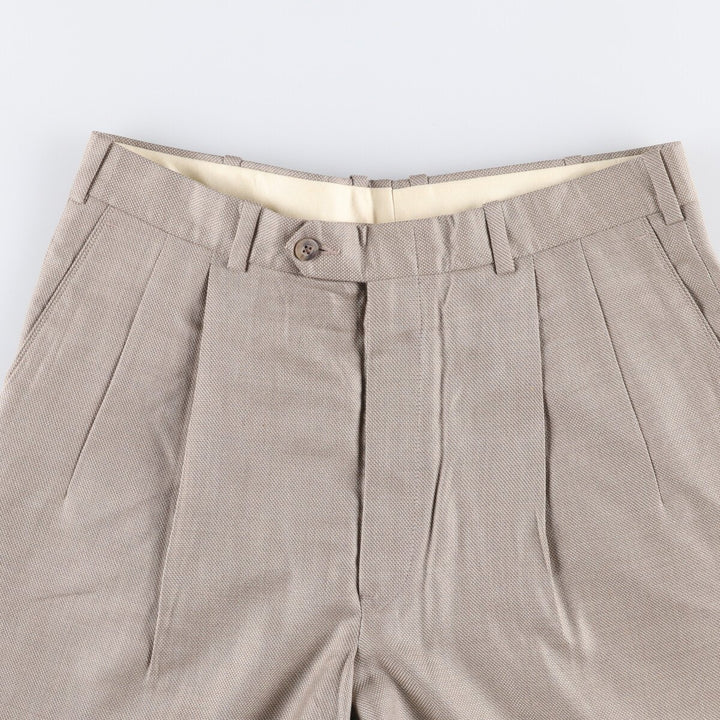 Nordstrom Two-pleat Silk and Wool Slacks, Made in USA, Women's XL (W32) silk Khaki type Vintage Second Hand