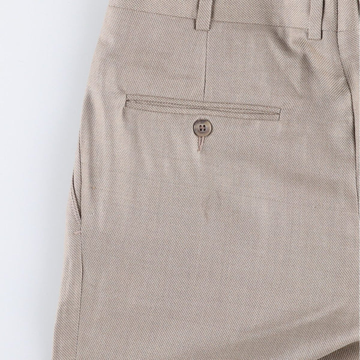 Nordstrom Two-pleat Silk and Wool Slacks, Made in USA, Women's XL (W32) silk Khaki type Vintage Second Hand