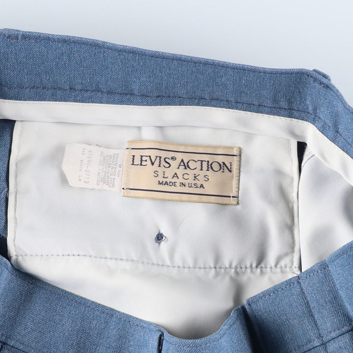 Vintage 1980'S Levi's Action Slacks, Made in USA, Men's, Size W35 unclear Blue type light blue Vintage Second Hand