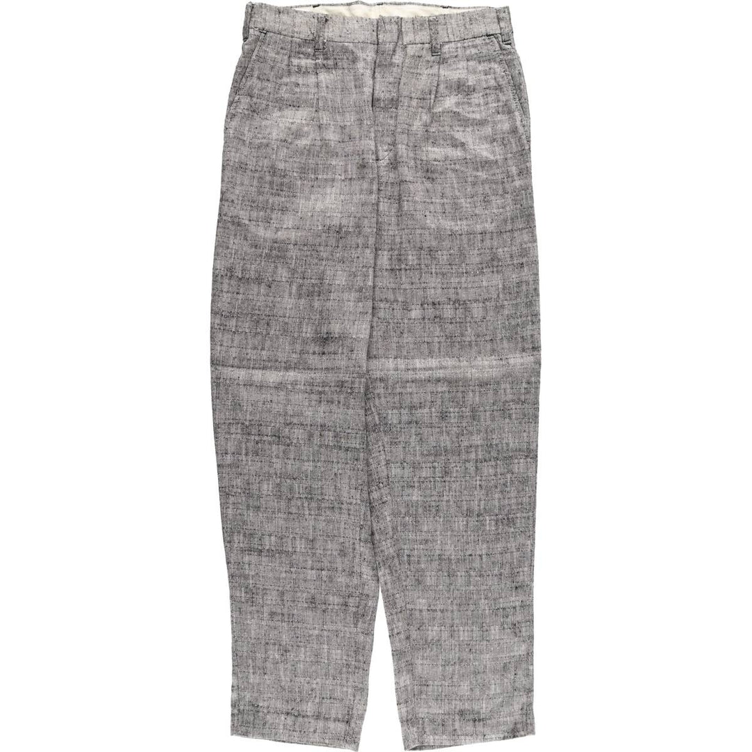 Check Pattern Two-pleat Slacks, Made in USA, Men's Size W30 polyester gray type Vintage Second Hand
