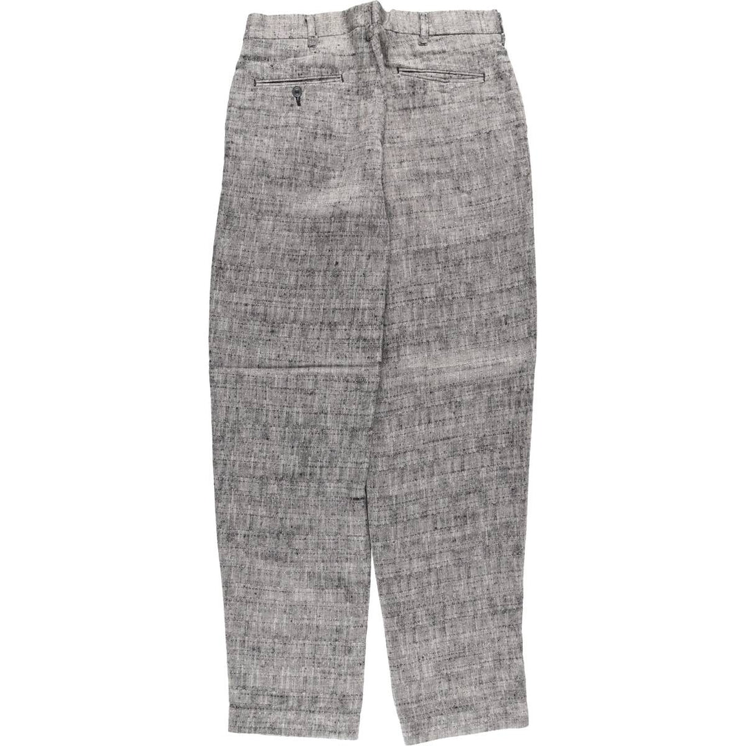 Check Pattern Two-pleat Slacks, Made in USA, Men's Size W30 polyester gray type Vintage Second Hand