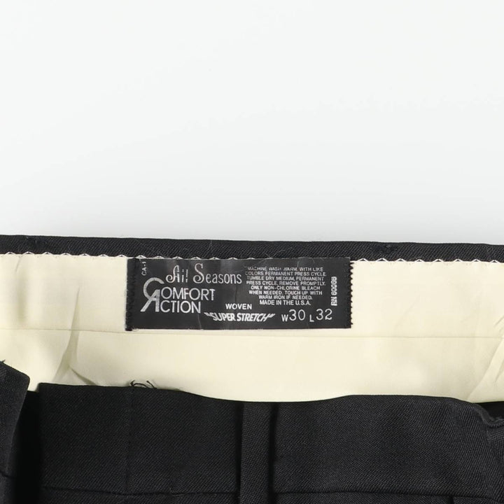 Vintage 70s-80'S COMFORT ACTION Men's Slacks, Made in USA, Size W30 unclear black type Vintage Second Hand