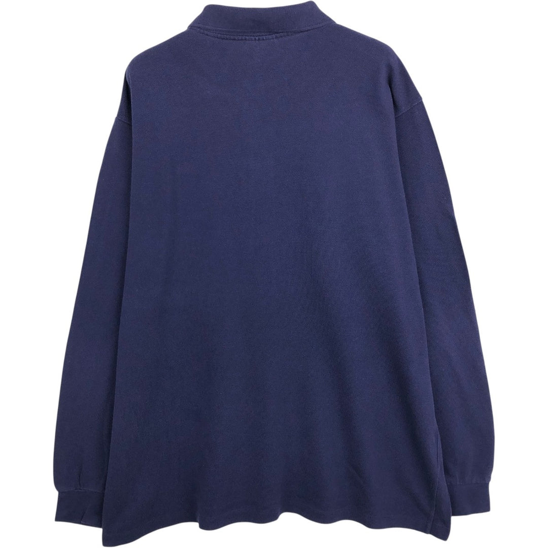 Lacoste LACOSTE Long Sleeve Polo Shirt No. 7 Men's XXL cotton navy blue type Vintage Second Hand
