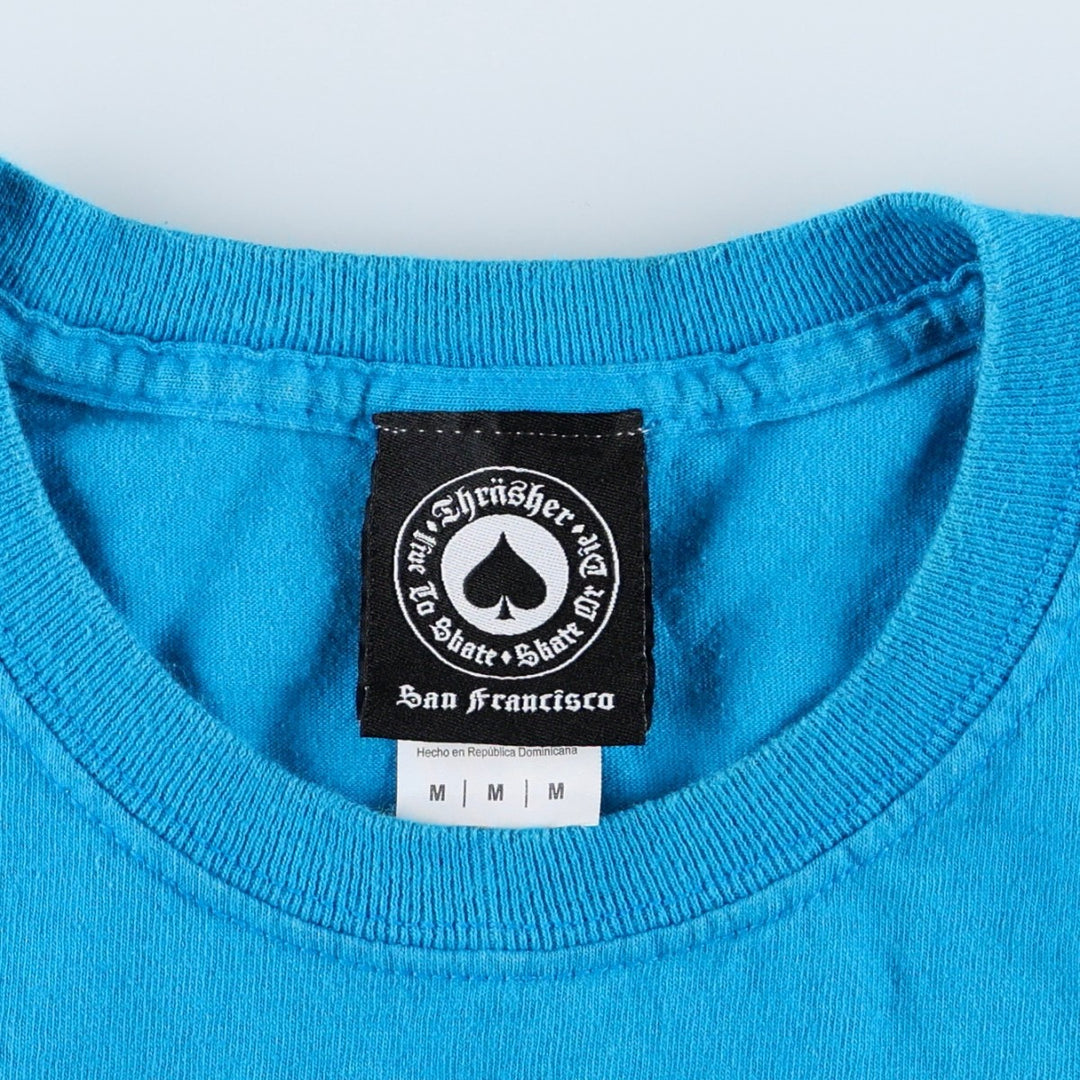 Thrasher surf/skate T-shirt, men's size M cotton Blue type light blue Vintage Second Hand
