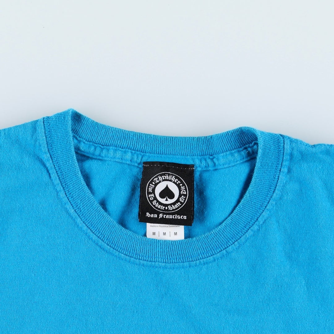 Thrasher surf/skate T-shirt, men's size M cotton Blue type light blue Vintage Second Hand