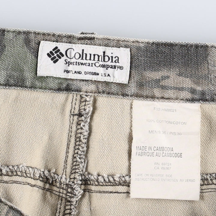 2000'S Columbia Camouflage Pattern Realtree Camo Duck Painter Pants Men's W36 (approx.) cotton Khaki type brown Vintage Second Hand